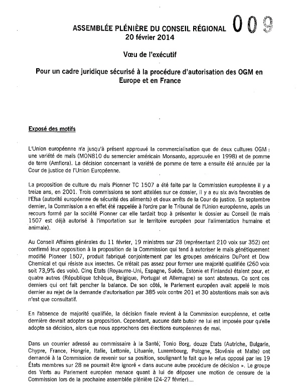 Vœux OGM région rhone alpes