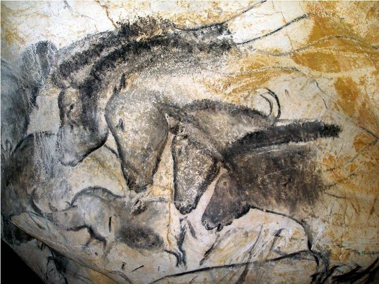grotte-chauvet-8-panneau des chevaux  photo jean clottes